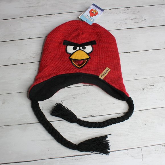 Angry Birds Reversible Winter Knit Earflap Hat One Size - Picture 2 of 5